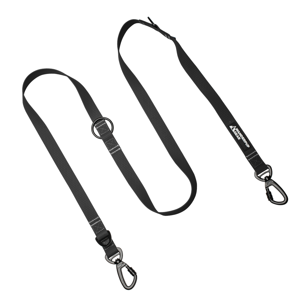Multifunctional Waterproof Dog Leash - Jet Black Wanderpup Gear