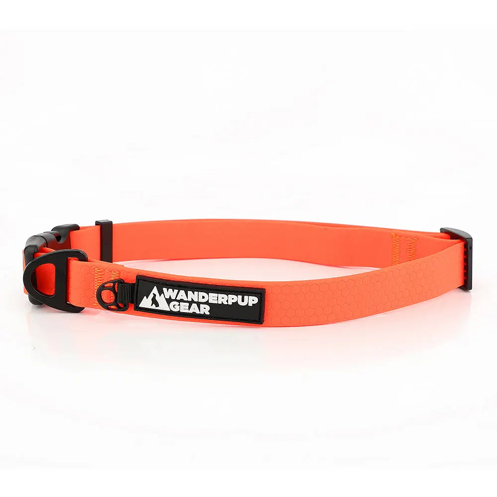 Waterproof Dog Collar - Blaze Orange Wanderpup Gear