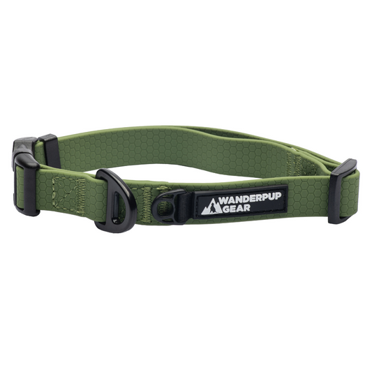 Waterproof Dog Collar - Hunter Green Wanderpup Gear
