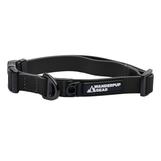 Waterproof Dog Collar - Jet Black Wanderpup Gear