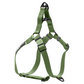 Side view of green waterproof dog harness with durable coated webbing