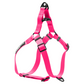 Side view of pink waterproof dog harness with durable coated webbing